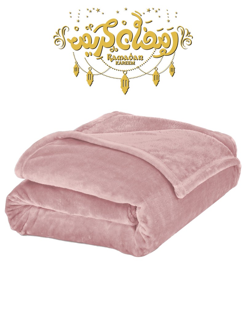 Master Home Textile بطانية مخملية خفيفة الوزن، سلسلة مورا، 350 جرامًا للمتر المربع، مقاس مفرد 230 × 170 سم، بطانية صوف فائقة النعومة لجميع المواسم، بطانية سرير وأريكة - Image 1